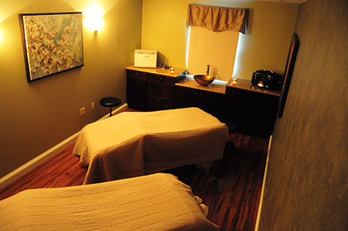 Interior of Luxe couples massage room.